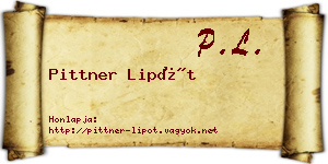 Pittner Lipót névjegykártya
