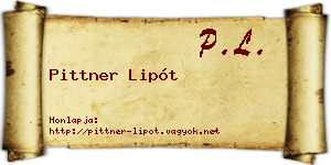 Pittner Lipót névjegykártya